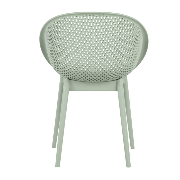 2 Piece Durable Single Chair With Mesh Hollow Out Design