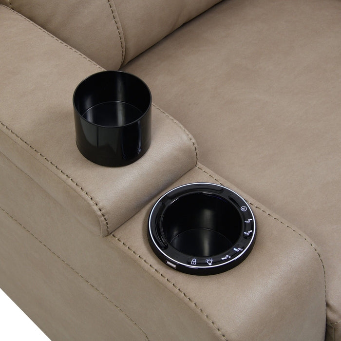 Lugo - Power Motion Recliner With Cup Holder - Camel