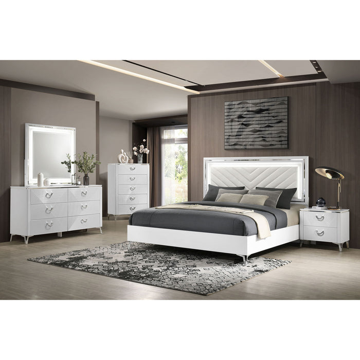 Buckley - 6 Drawer Dresser With Mirror - Gloss White