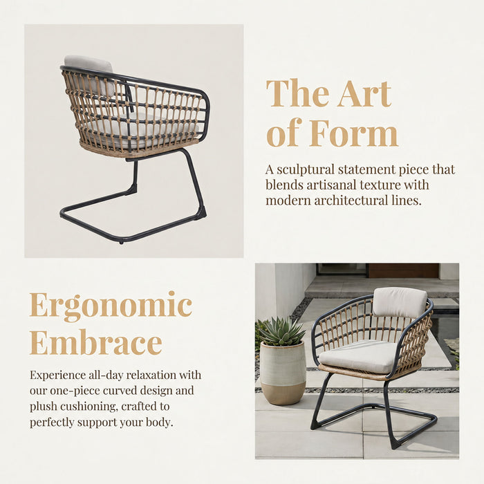 Patio Dining Chairs For Garden (Set of 2) - Beige