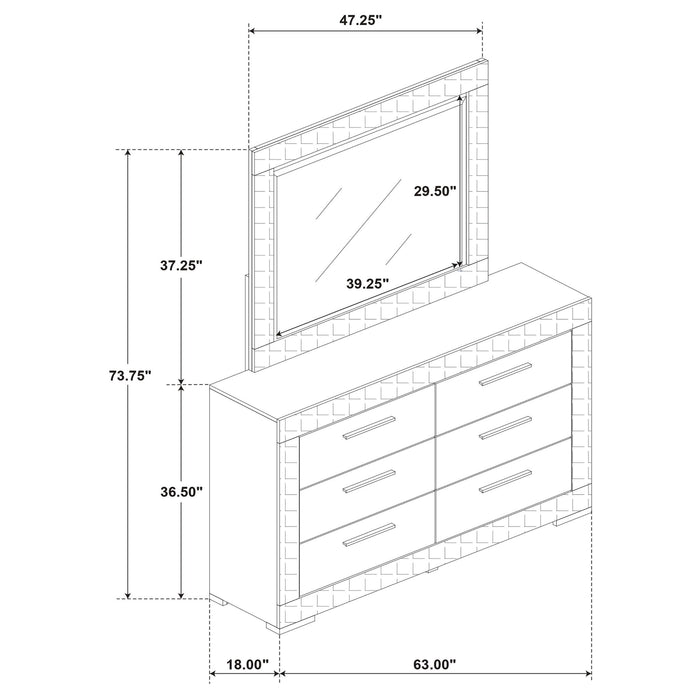 Pierce - 6 Drawer Dresser And Mirror