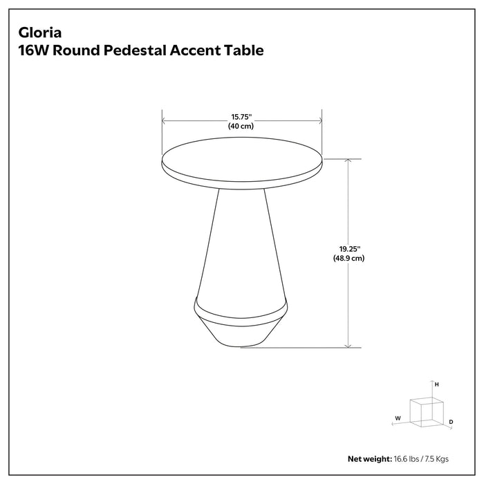 Gloria - Cast Aluminum Side Table - Black