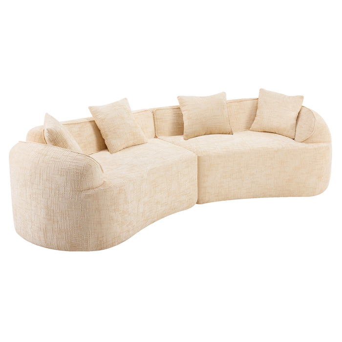 Curved Compressed Sofa, Nordic-Style Design For Living Room
