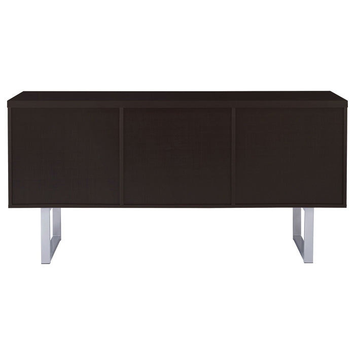 5 Drawer Credenza With Open Shelving - Cappuccino