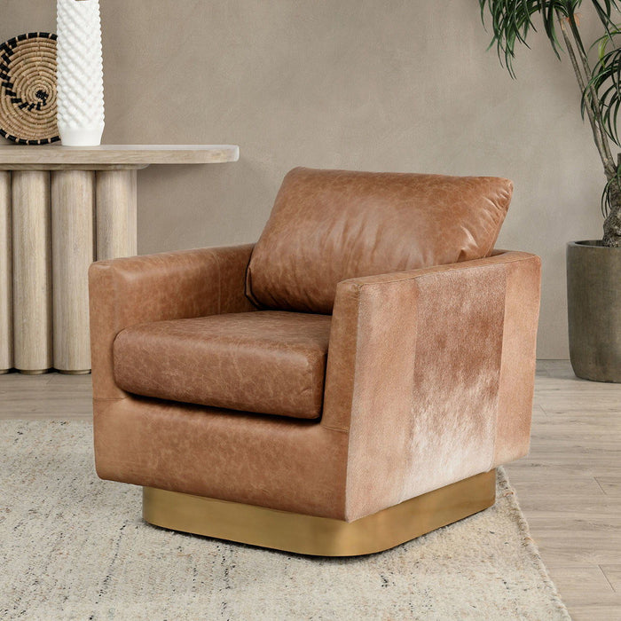 Lathe - Leather/Hide Accent Chair