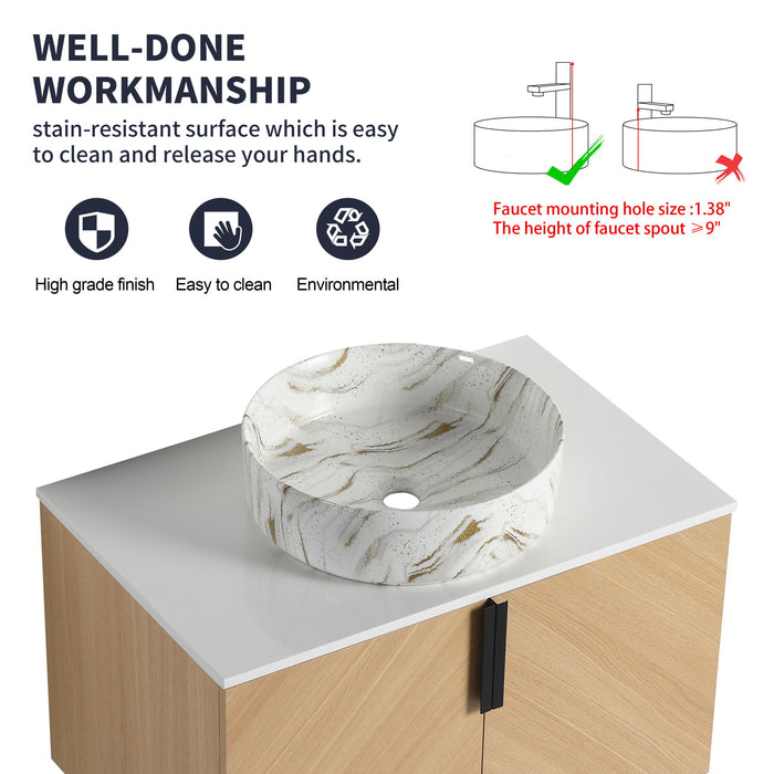 Wall Mounted Bathroom Vanity & Art Sink