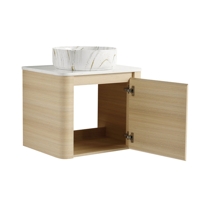 Mounted Bathroom Vanity & Art Sink, Soft Close Door