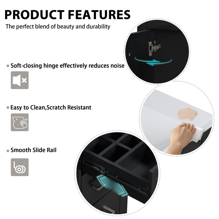 Bathroom Vanity With Sink Combo, Storage Cabinet, Freestanding Set With 3 Drawers & Soft Closing Doors