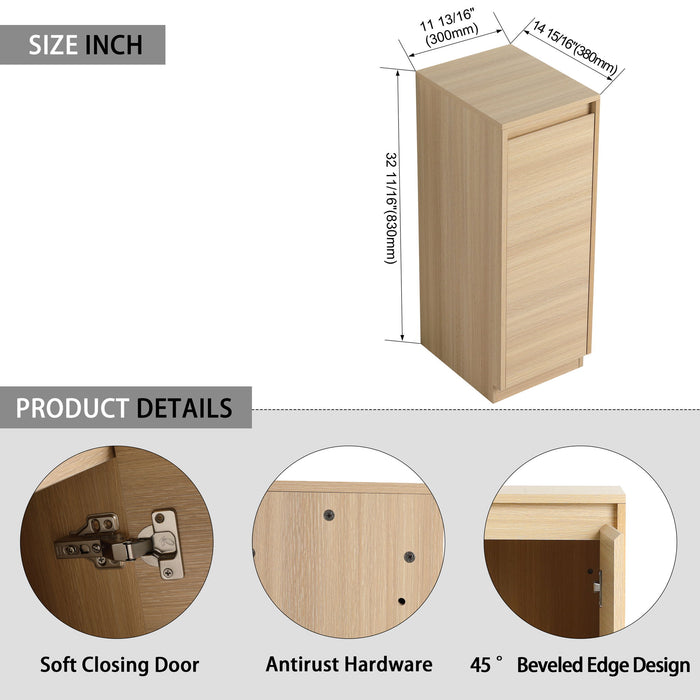 Freestanding Bathroom Vanity With Sink, 1 Small Storage Cabinet, Soft Close Door