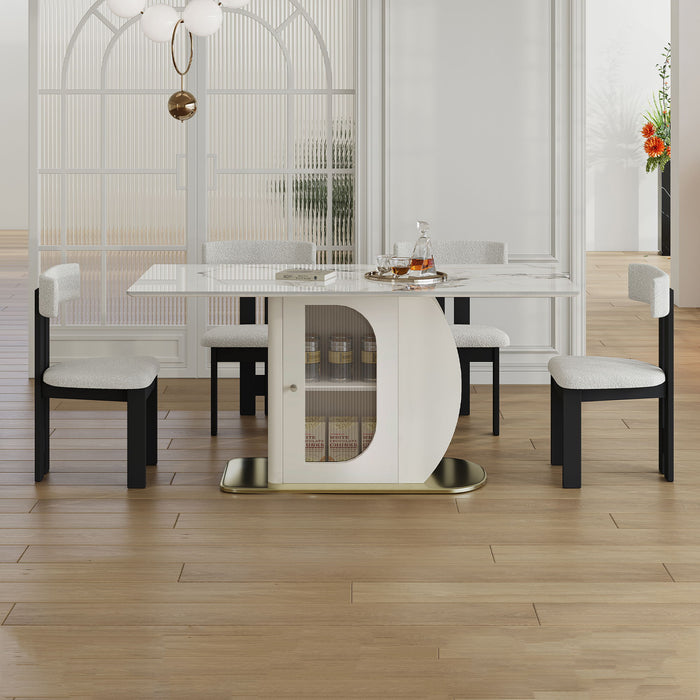 Modern Dining Table Set With Storage, Includes Chairs