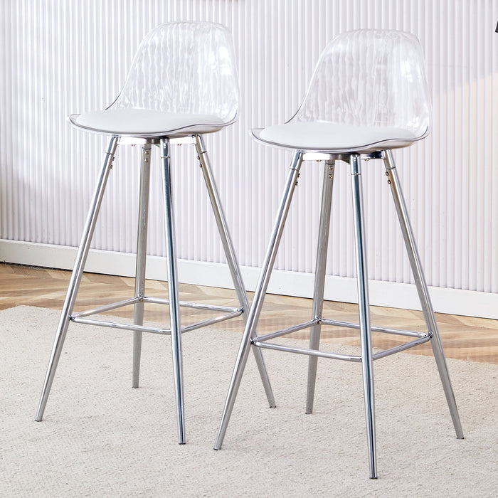 Stylish Upholstered Bar Chairs With Metal Leg
