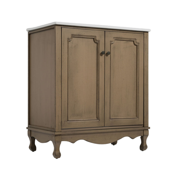 Vintage Bathroom Vanity With Ceramic Sink, Adjustable Shelves