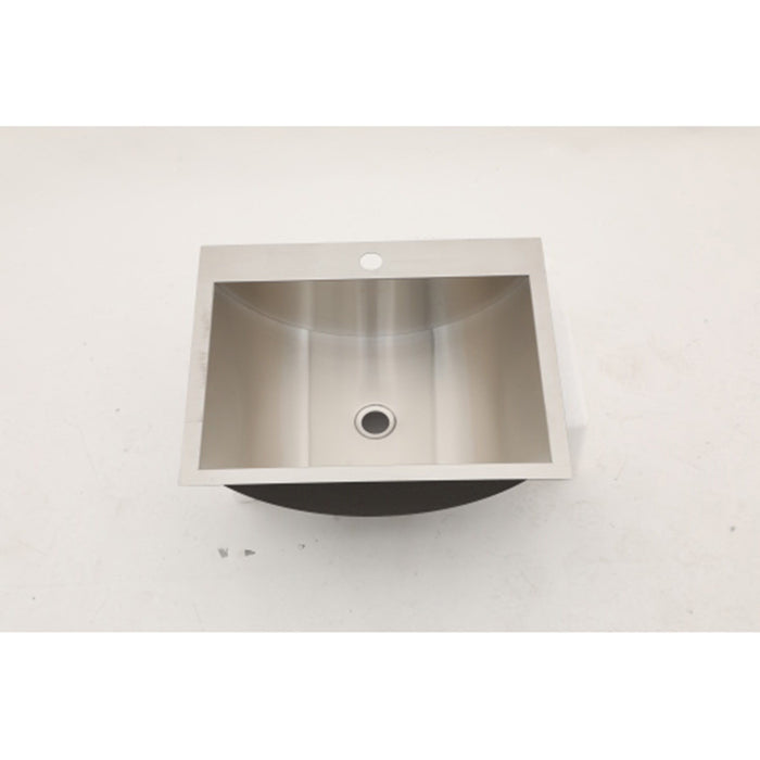 21 X 17" Drop In Bathroom Sink With Pop Up Drain, Stainless Steel Su304, Durable & Rust Resistant, Easy Installation - Brushed Nickel