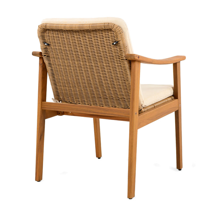 7 Piece Outdoor Patio Dining Set With & 6 Arm Chairs