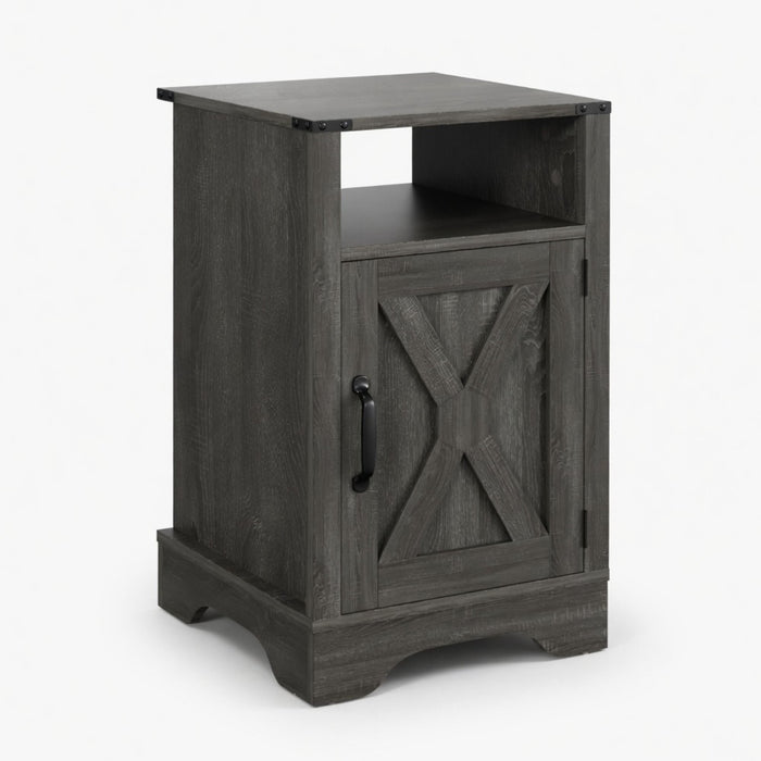 Farmhouse Nightstand, Charging Station & Storage