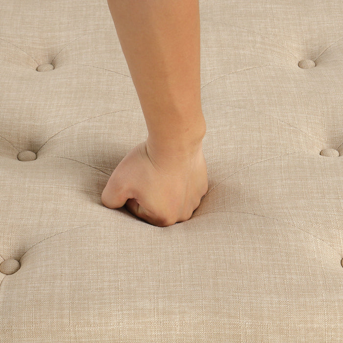 Convertible Folding Sofa Bed Ottoman With Memory Mattress And Tufted Design