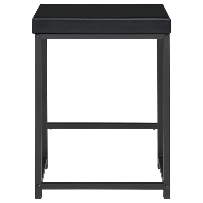 Klekner - 4 Piece Counter Height Table Set With Nesting Tables And Backless Stools - Charcoal