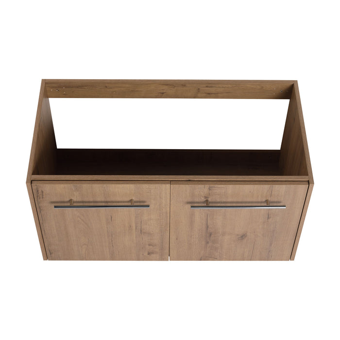 Modern Floating Bathroom Vanity With Resin Sink, Soft Close Doors