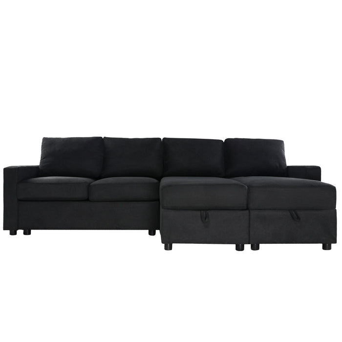 Convertible Sectional Sofa With Storage Chaise Lounges And USB Ports