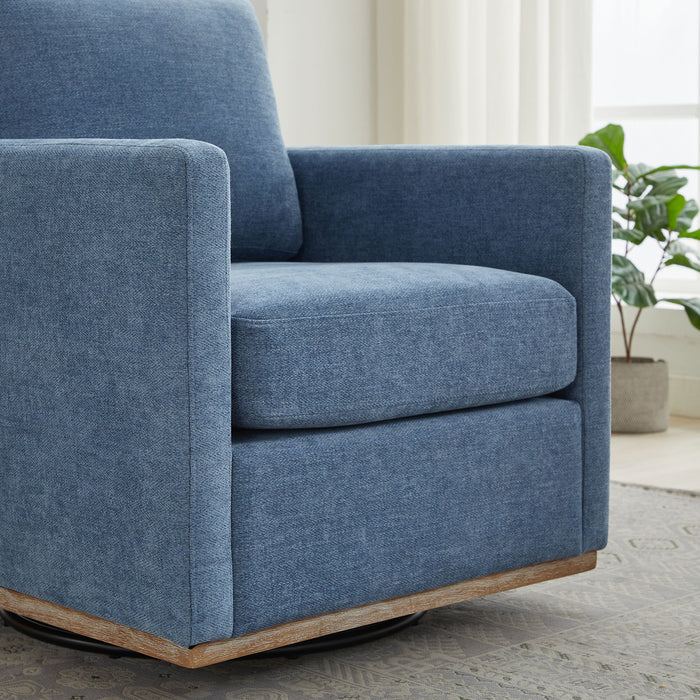 Square Upholstered Swivel Accent Chair