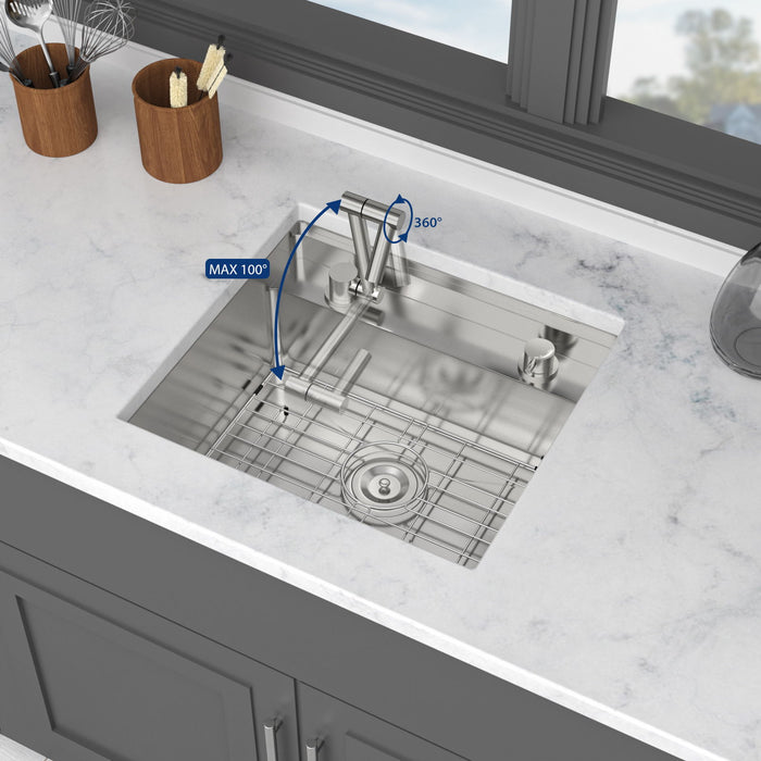 Undermount Bar Sink With Folding Faucet