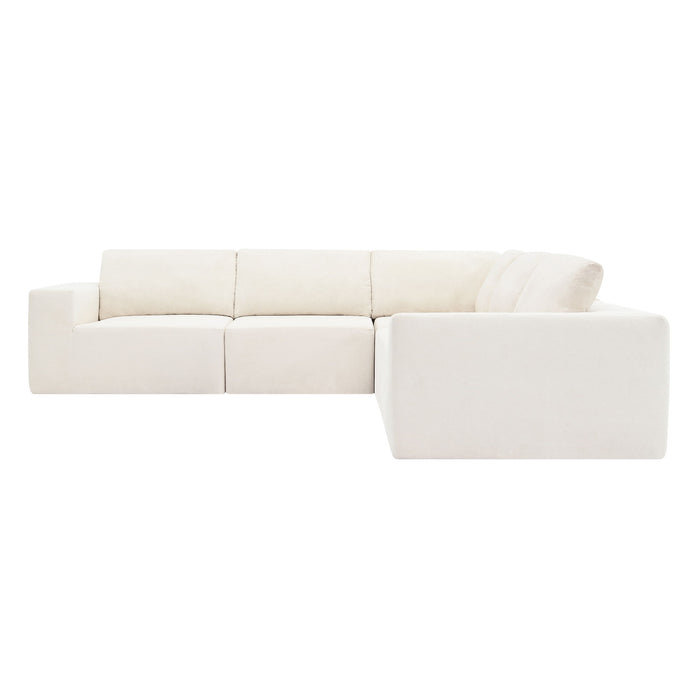 Modular Sectional With Wide Seat Free Combination L Shaped Couch Set Cloud Upholstered Minimalist Boneless Sofa