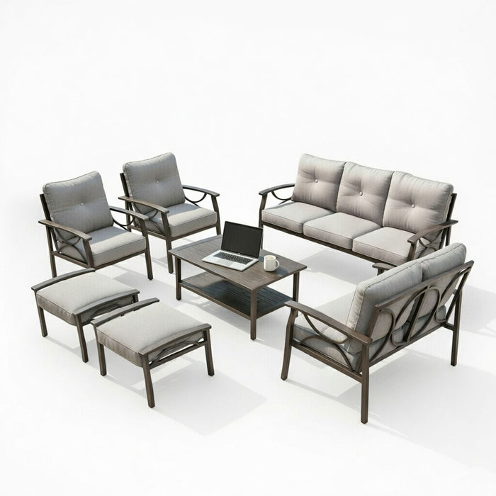 Patio Furniture Set With Coffee Table And Cushions For Backyard