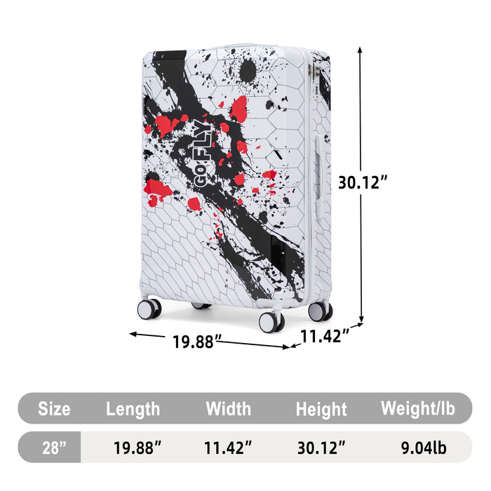 Luggage With Printed Pattern, Combination Lock