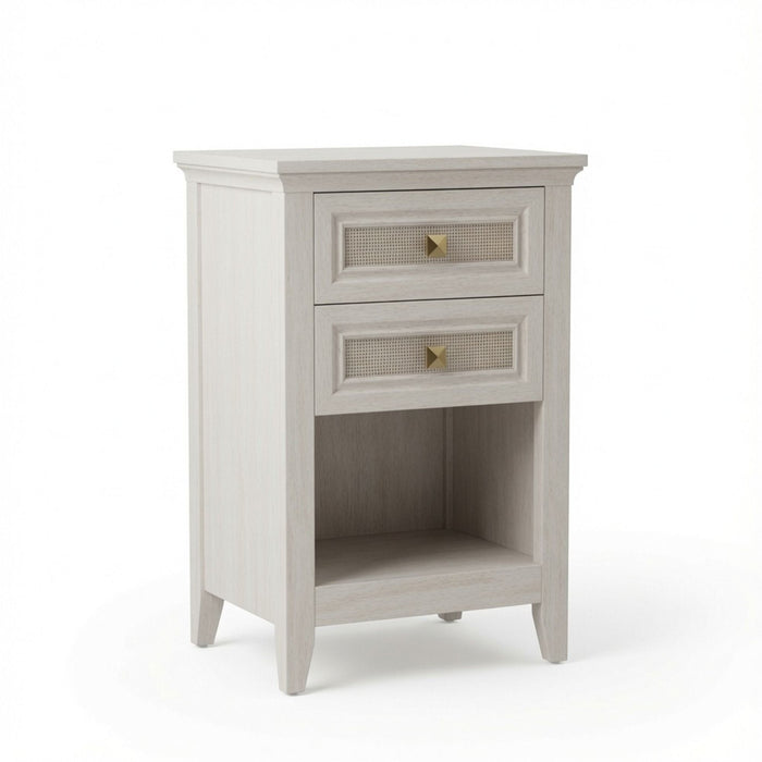 Nightstands With 2 Drawers, Bedside Tables For Small Spaces (Set of 2) - White