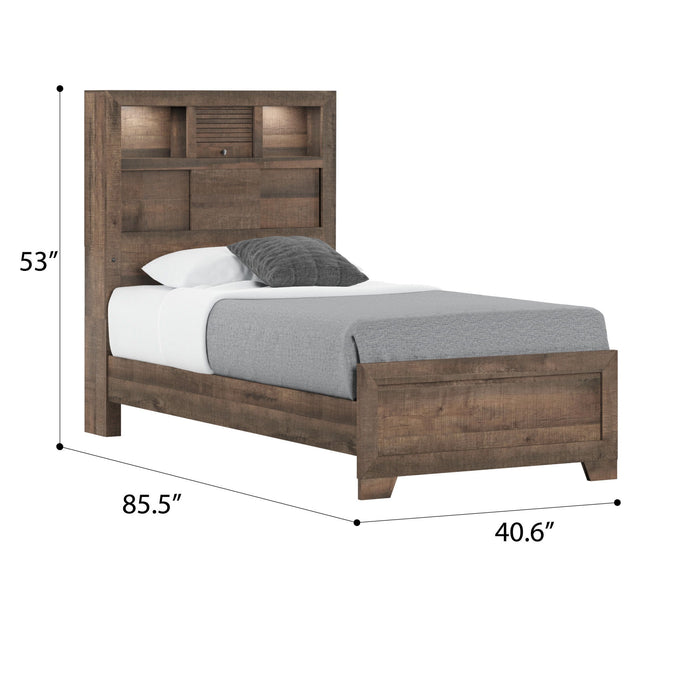 Peyton - Twin Bed - Brown Penny