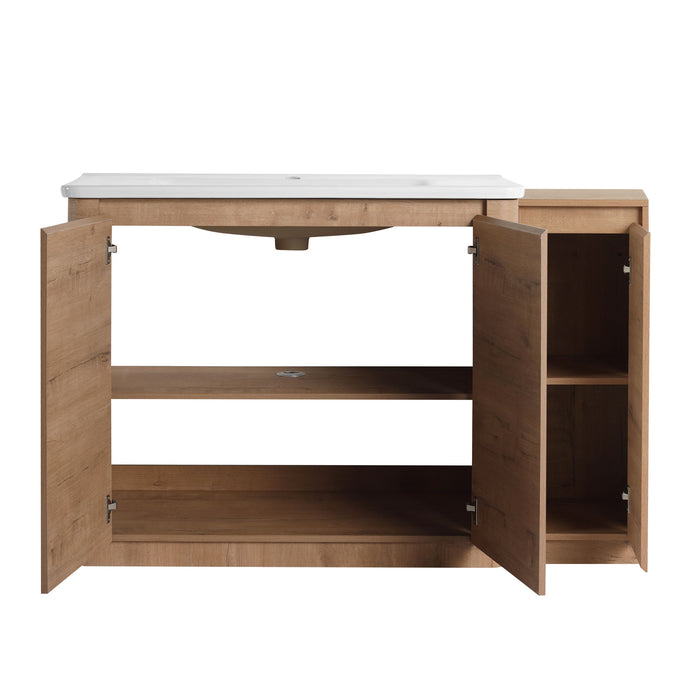 Freestanding Bathroom Vanity With Sink, 1 Small Storage Cabinet, Soft Close Door