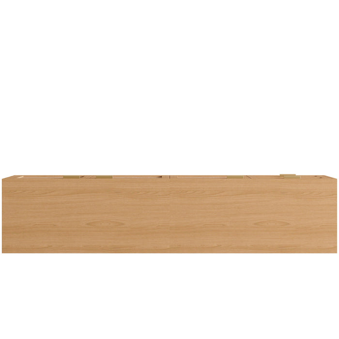 TV Stand, Media Console, 2 Drawers & Cable Management - Natural Wood