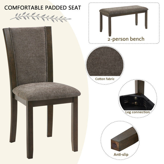 Dining Table Set With Upholstered Chairs, Rectangular Dining Table Set