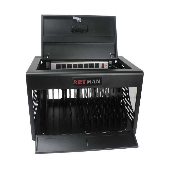 16 Bay Charging Cabinet For Laptop book, Locking Charging Station