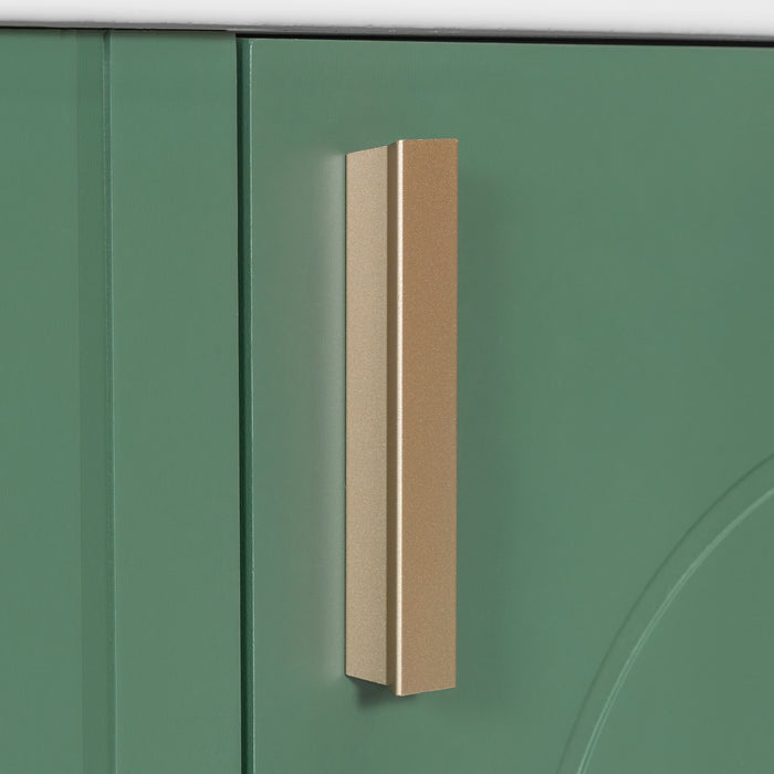 Classic Retro Bathroom Vanity With Sink, Door Shelf, Side Open Storage Frame