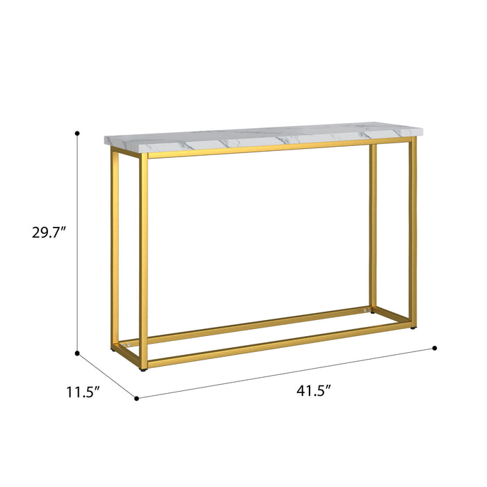 Driscoll - Sofa Table - White / Gold