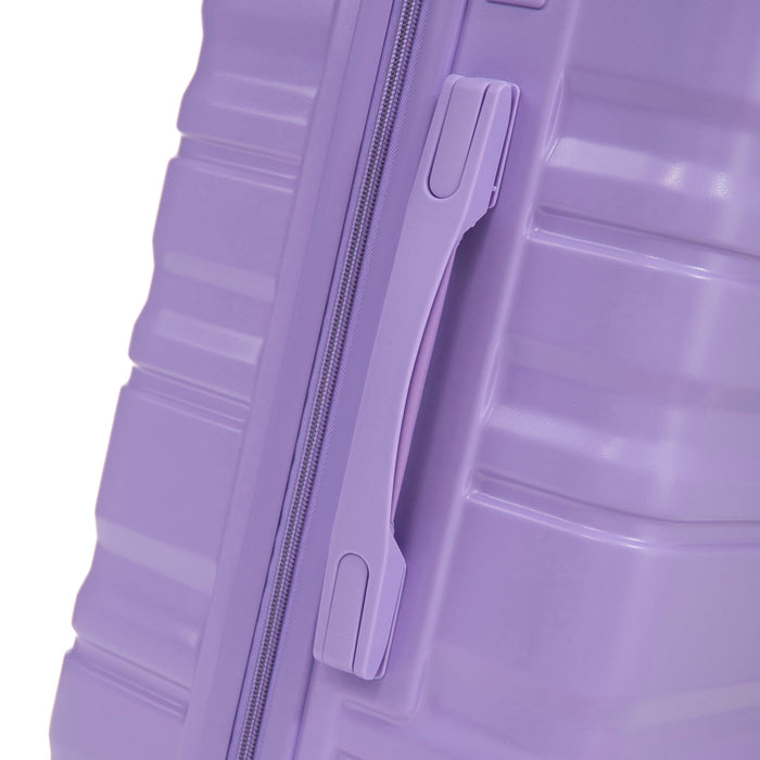 3 Piece 20" / 24" / 28" Spinner Luggage Set & Combination Lock, Durable Hard Shell With 360° Silent Wheels - Blue / Purple