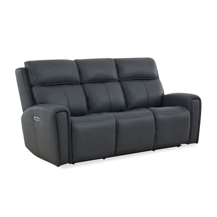 Warren - Power Reclining Sofa With Console, Power Headrest & Lumbar - Black