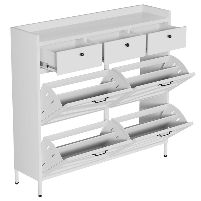Shoe Cabinet With Flip Drawers
