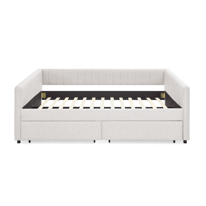 Upholstered Queen Daybed With 2 Drawers