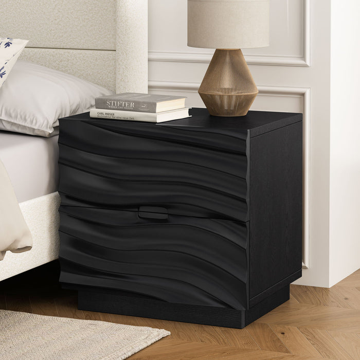 Nightstand With 2 Drawers, No Handles