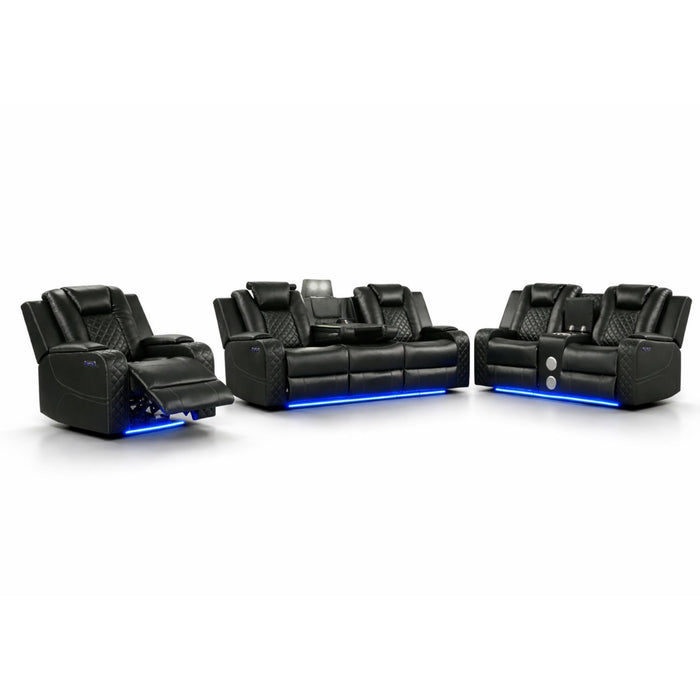 Benz - Power Recliner Set With LED Lighting And USB Charging