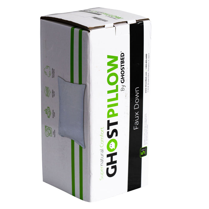 Ghostpillow - Faux Down Luxury Pillow With Microfiber Gel Clusters, Cotton Cover - White