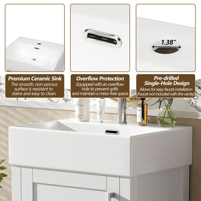 Bathroom Vanity With Sink, Frame And Drawer