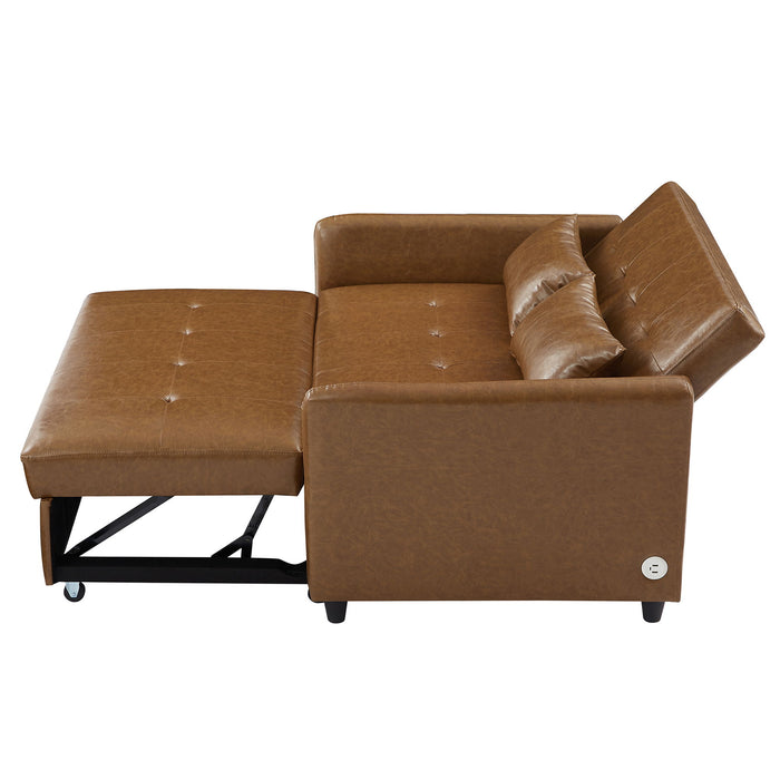 Convertible Sleeper Bed, Adjustable Oversized Armchair With 3 USB Ports