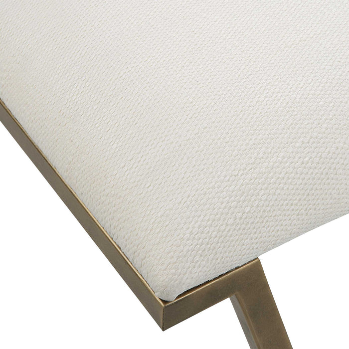 Farrah - Geometric Bench - White