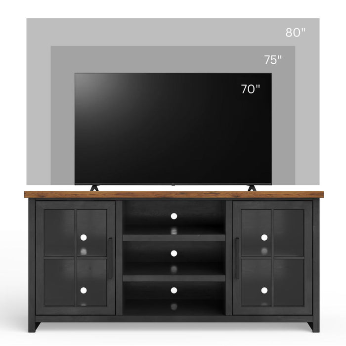 TV Stand Console For TVs Up To 80" - Black / Whiskey