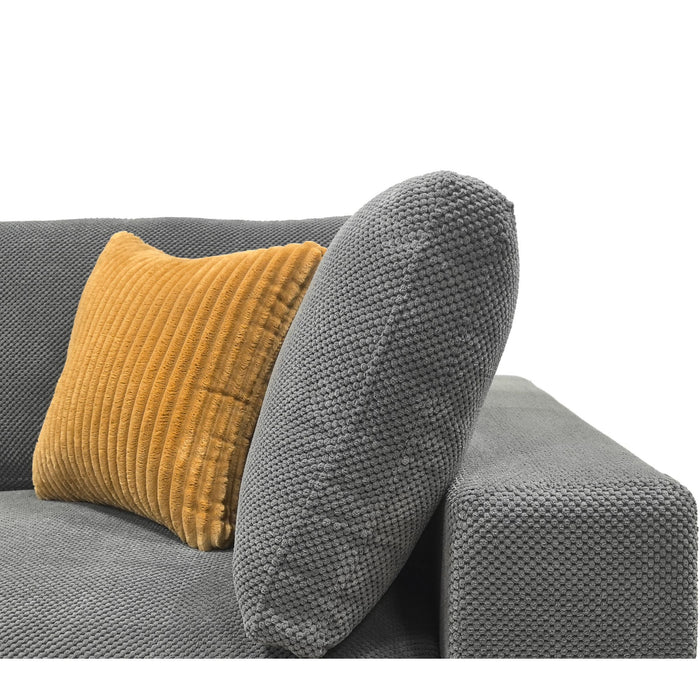 Upholstery Full Compressed Modular Sectional With Toss Pillows - Light Gray