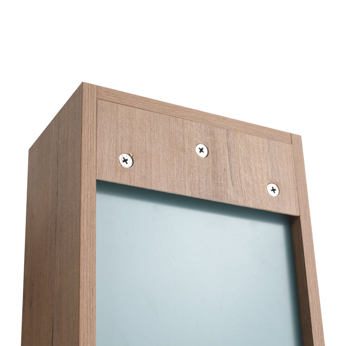 10" Wall Mounted Mirror Cabinet With Storage, Mirror - Imitative Oak