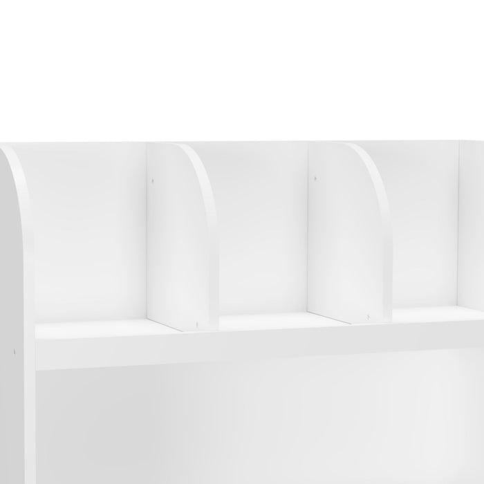 Bookcase With 4 Compartments, Storage Shelf For Toys And Books - White